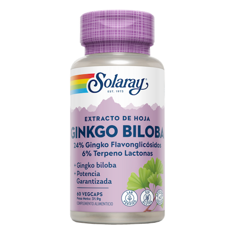 GINKGO BILOBA 60 mg 60 VEGCaps SOLARAY