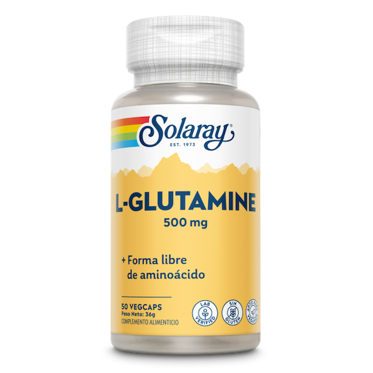 L GLUTAMINE 500 mg 50 caps SIN GLUTEN VEGANO SOLARAY