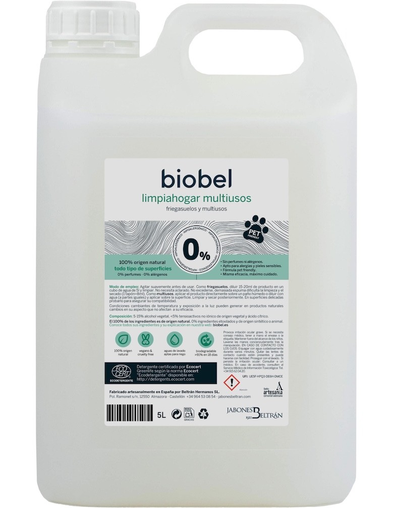LIMPIAHOGAR CONCENTRADO BIOBEL 0% 5 LITROS