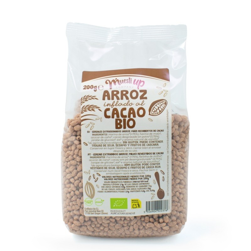 ARROZ INFLADO CON CACAO SIN GLUTEN BIO 200G MUESLI UP