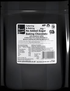 GOTAS CATERING PLAMIL CHOCOLATE SIN AZUCAR 72% 1 KG