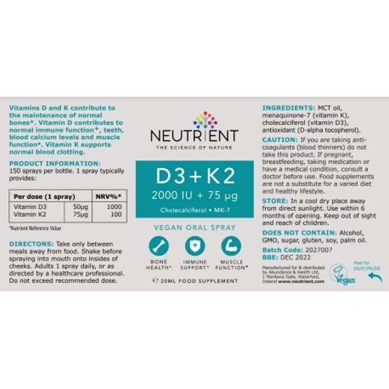 NEUTRIENT™ D3 + K2 20 ML NEUTRIENT 1