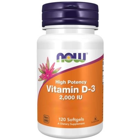 VITAMINA D3 2000 UI ALTA POTENCIA 120 CAPS NOW FOODS