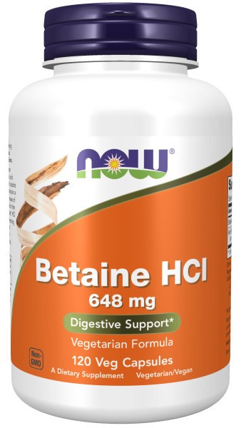 BETAINA HCL 648 MGR 120 CAPS NOW FOODS