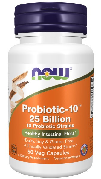 NOW FOODS, Probiotic-10 ™, 25 mil millones, 50 Cápsulas