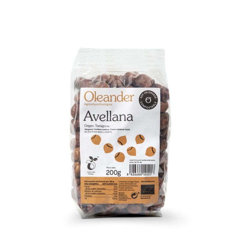 AVELLANA CRUDA CON PIEL 200 GR OLEANDER