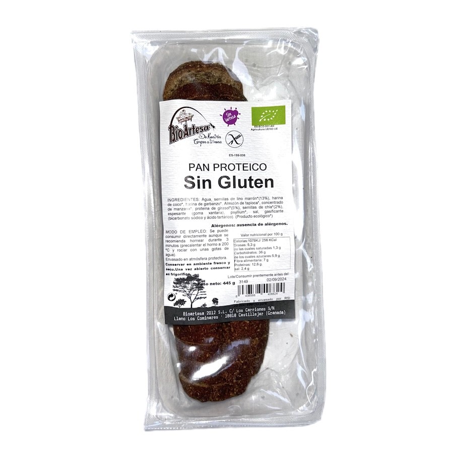PAN PROTEICO SIN GLUTEN 445GR BIOARTESA