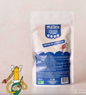 PEPITAS ORGANICAS DE CHOCO SIN ALERGENOS 100 GR MATATIE