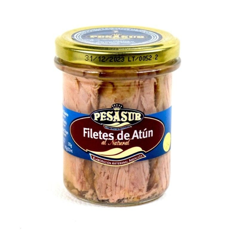 PESASUR FILETES DE ATUN AL NATURAL (TARRO CRISTAL) 195 GR