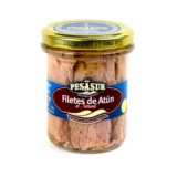 PESASUR FILETES DE ATUN AL NATURAL (TARRO CRISTAL) 195 GR