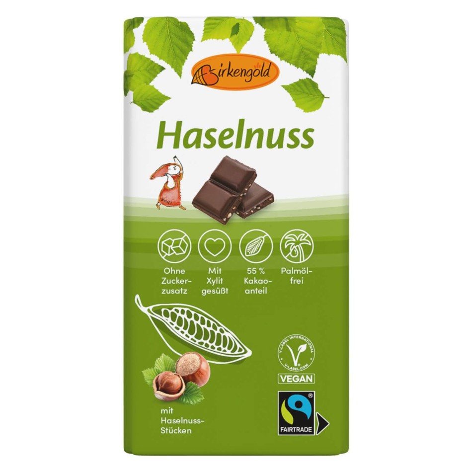 CHOCOLATE CON AVELLANAS BIRKENGOLD CON XILITOL