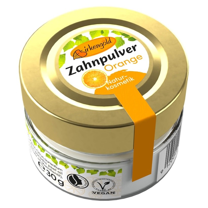 POLVO DENTAL DE XILITOL SABOR NARANJA 30 GR BIRKENGOLD