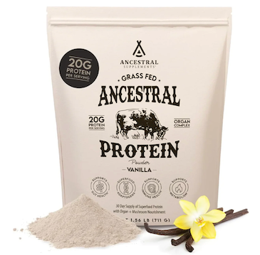 PROTEINA EN POLVO- GRASS FEED ANCESTRAL - VAINILLA - 711 GRAMOS