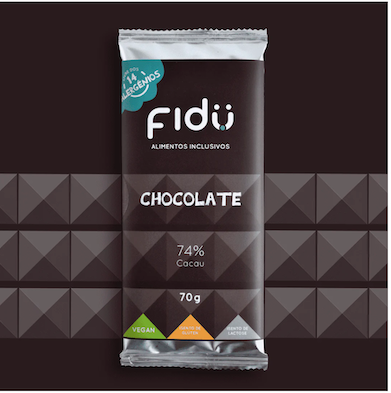 TABLETA DE CHOCOLATE 74% CACAO SIN ALERGENOS 70 GR FIDU