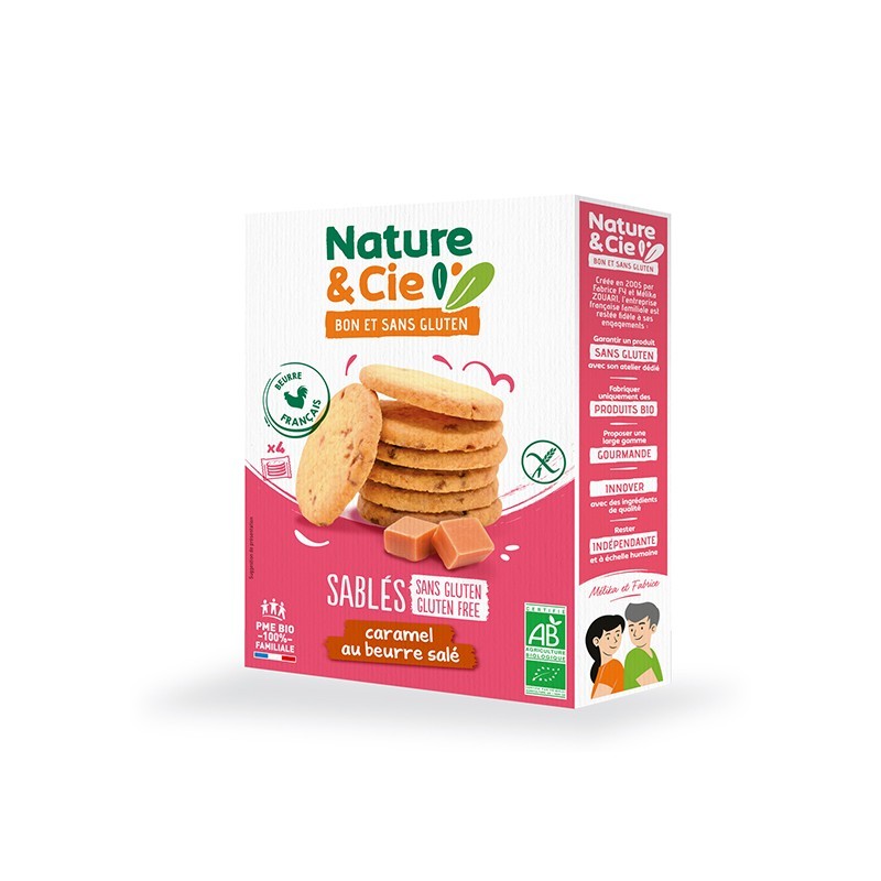GALLETAS DE MANTEQUILLA SALADA Y CARAMELO BIO SIN GLUTEN 135 GR NATURE&CIE
