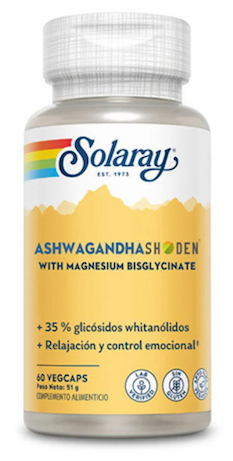 SHODEN ASHWAGANDA & BIGLICINATO MAGNESIO - 60 VEGCAPS SOLARAY