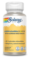 SHODEN ASHWAGANDA & BIGLICINATO MAGNESIO - 60 VEGCAPS SOLARAY