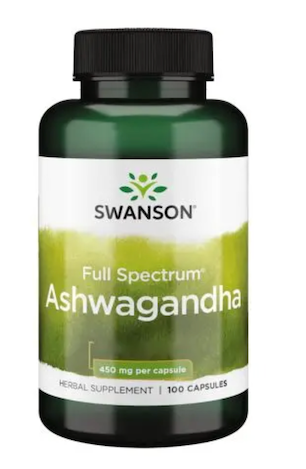 ASHWAGANDHA DE ESPECTRO COMPLETO, 450 MG, 100 CÁPSULAS SWANSON