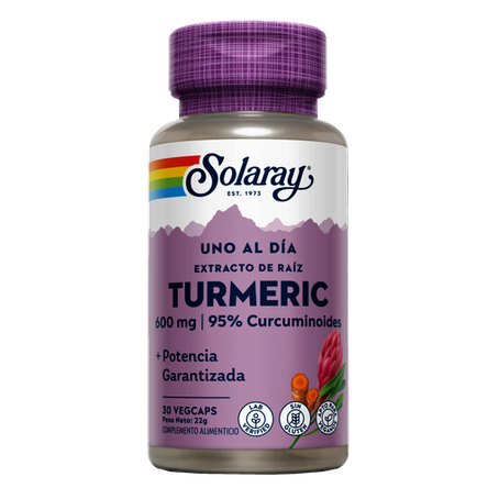 Turmeric 600 Mg-Uno Al Día-30 VegCaps SOLARAY