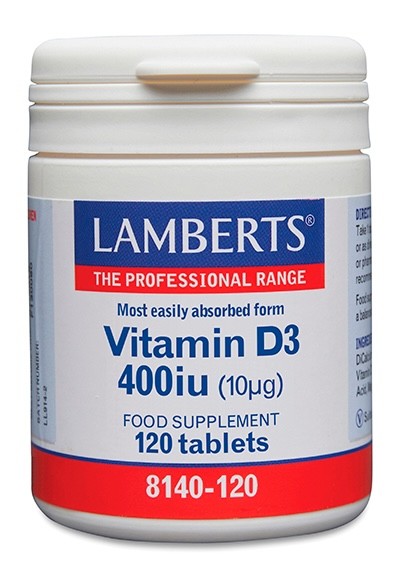 LAMBERTS VITAMINA D3, 400 UI (10 MCG) 120 PASTILLAS