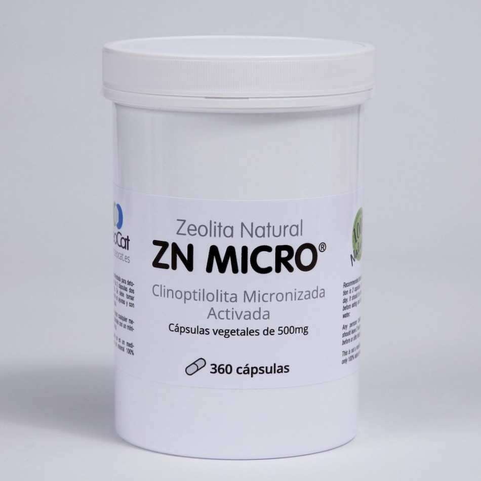 ZEOLITA NATUAL ZN MICRO - 360 cápsulas de 500mg ZEOCAT